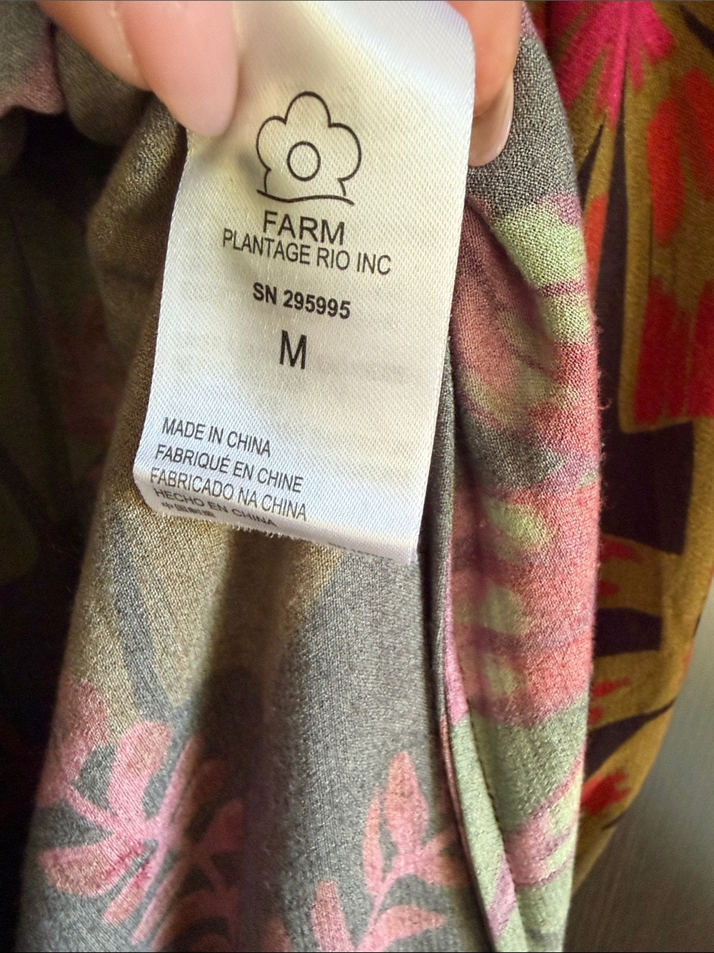 FARM Rio Black Maxi Dress with Pink & Green Tropical Print boho Vibes - Picture 7 of 11